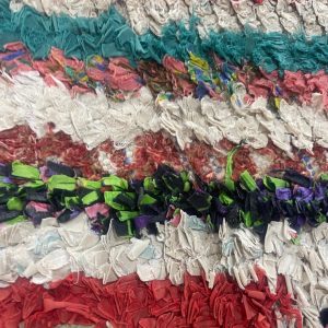 Amazigh Berber Boucherouite Colorful Handwoven Runner Wool Rug