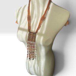 Vintage Amazigh Beaded Multi-Strand Statement Necklace 1980s Jewelry