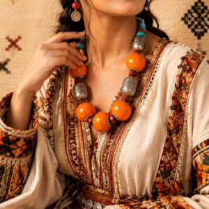 Authentic Amazigh Berber Antique Saharan Collectible Heritage Necklace