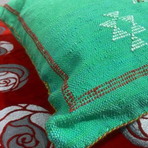 Handmade Berber Amazigh Wool Kilim Pillow Cover with Tribal Design