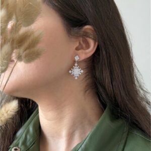 Amazigh Berber Lion's Paw Geometric Sterling Silver Earrings