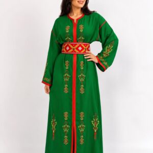 Amazigh Berber Tifinagh Embroidered Kaftan with Matching Belt
