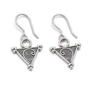 Amazigh Berber Tizerzai Silver Earrings with Kabyle Fibula Design