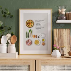 Amazigh Rechta Recipe Print Algerian Cuisine Kitchen Wall Art