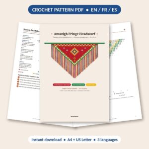 Amazigh Berber Crochet Scarf Pattern PDF Digital Download