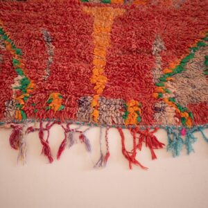Berber Handwoven Runner Rug with Amazigh Diamonds Design