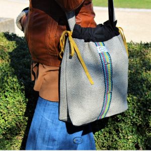 Berber Handmade Pochon Bag with Colorful Trim and Date Kernel Motif
