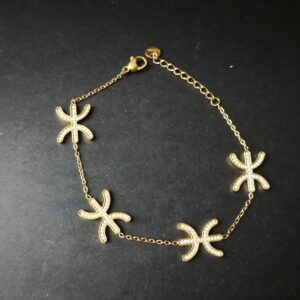 Amazigh Yaz Tifinagh Gold Bracelet with Symbol Charms