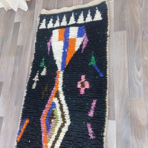 Handwoven Berber Boujaad Rug, know that Colorful Wool Runner