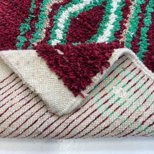 Berber Boujaad Red Geometric Wool Rug Handmade Style