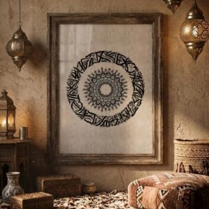 Amazigh Tifinagh Berber Circular Calligraphy Printable Download PDF