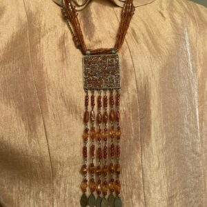 Vintage Amazigh Beaded Multi-Strand Statement Necklace 1980s Jewelry