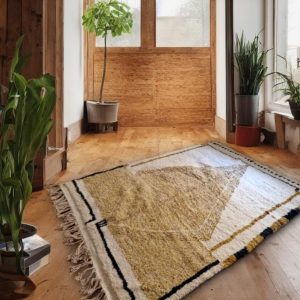Berber Beni Ourain Handmade Wool Rug for Living Room Decor
