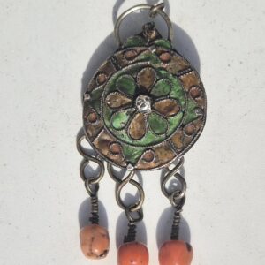 Berber Amazigh traditioneller Amulett Anhänger Emaille Koralle Necklace