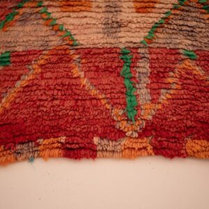 Berber Handwoven Runner Rug with Amazigh Diamonds Design