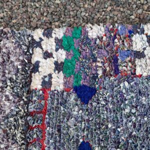 Amazigh Berber Boucherouite Handmade Wool Yarn Kilim Rug
