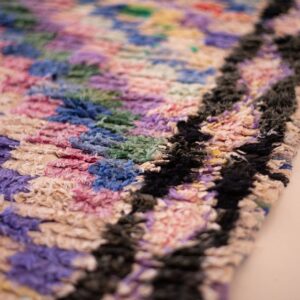 Amazigh Boucherouite Berber Runner Rug Handwoven Tribal Wool Style