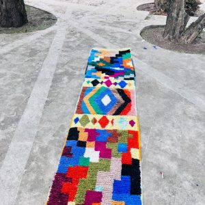 Berber Hand Knotted Azilal Wool Rug Custom Design