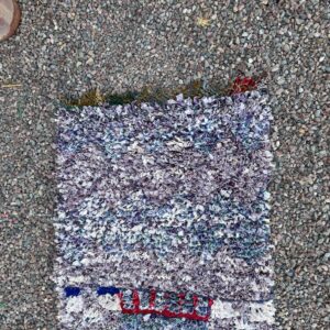 Amazigh Berber Boucherouite Handmade Wool Yarn Kilim Rug