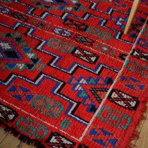 Vintage Azilal Berber Boujaad Wool Rug Handmade Atlas Carpet