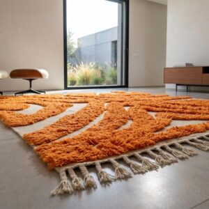 Amazigh Modern Abstract High Low Berber Wool Rug Custom Size