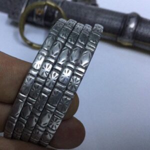 Berber Amazigh Silver Bracelet Set of Five Large Bangles