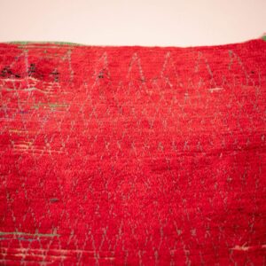 Berber Vintage Red Boucharouite Cotton Area Rug with Tribal Design