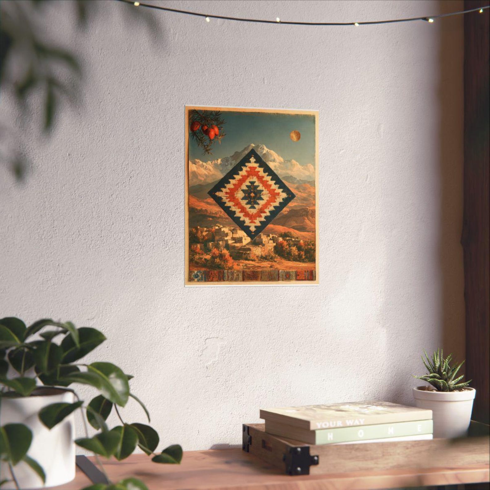 Amazigh Berber Mountain Folk Geometric Wall Art Print