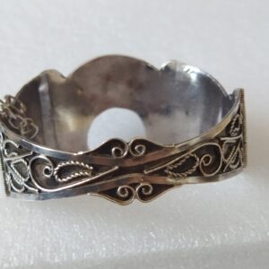 Berber Amazigh Silver Crescent Bracelet from Tunisia Vintage Design