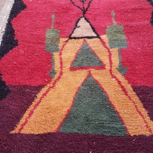 Amazigh Berber Handmade Wool Rug With Geometric Heritage Design