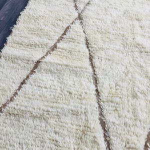 Berber Hand Knotted Beni Ourain Azilal Wool Rug Abstract Design