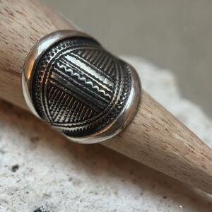Amazigh Tuareg Chevalière Arrondie Massif Artisanat Silver Ring