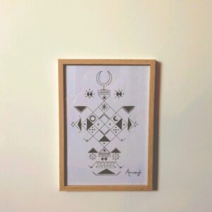 Amazigh Berber Affiche d'inspiration Handmade Poster Geometric Wall Art