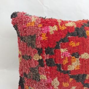 Aït Bou Ichaouen Berber Handmade Wool Pillow with Geometric Design