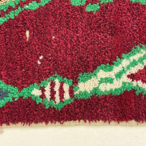 Berber Boujaad Red Geometric Wool Rug Handmade Style