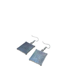 Amazigh Berber Handmade White Metal Earrings with Tribal Motifs