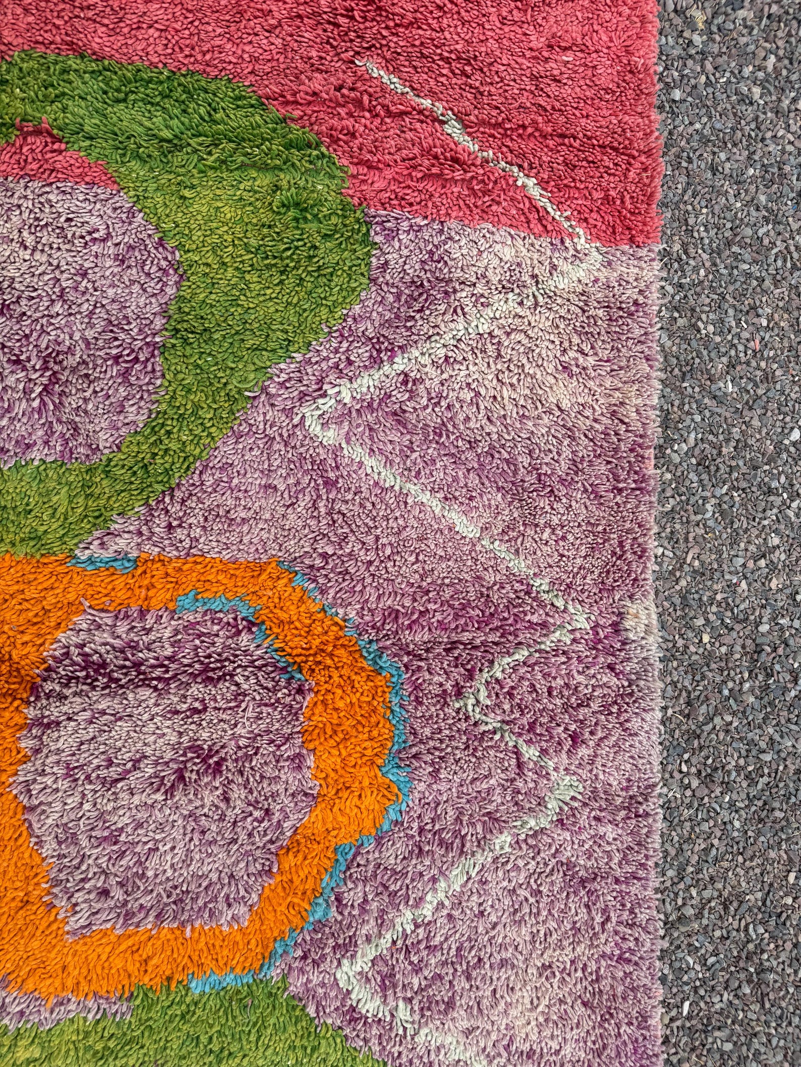Amazigh Berber Colorful Abstract Tribal Area Rug Handmade Carpet