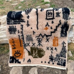 Authentischer Amazigh Berber Wool Rug Abstract Boho Tribal Design