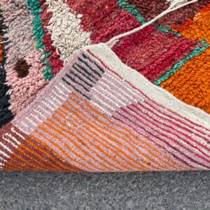Amazigh Berber Custom Abstract Wool Rug Geometric Orange Tribal Carpet