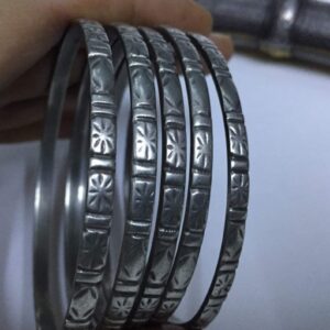 Berber Amazigh Silver Bracelet Set of Five Large Bangles
