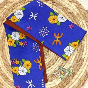 Berber Headband with Colorful Amazigh Textile Hair Design