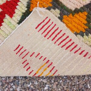Amazigh Berber Handmade Wool Rug with Colorful Geometric Tribal Design