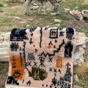Authentischer Amazigh Berber Wool Rug Abstract Boho Tribal Design