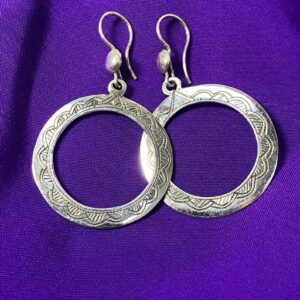 Berber Tuareg Taqzhne massif Silver Earrings with Amazigh Style