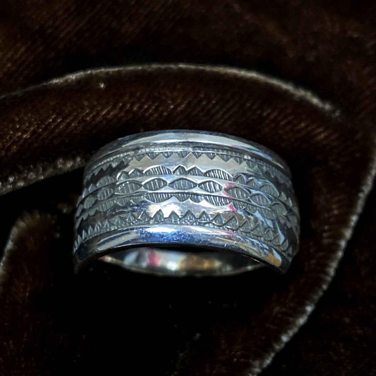 Berber Tuareg Silver Ring Taszinht with Amazigh Design