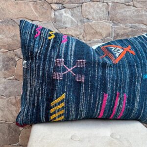 Berber Handwoven Wool Pillow Cover with Traditional Amazigh Symbols