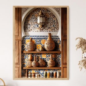 Berber Gourd Shelf Zellige Kitchen Print Wall Art