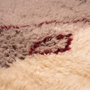 Amazigh Azilal Rug Handwoven Wool Abstract Burgundy Symbol