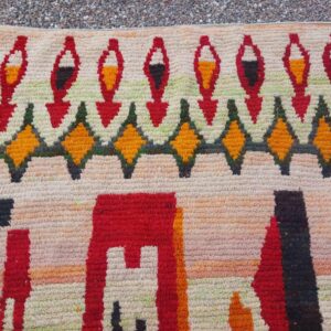 Amazigh Berber Handmade Wool Rug with Colorful Geometric Tribal Design