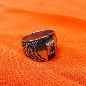 Berber Silver Ring with Hand Engraved Vintage Jewelry Design
